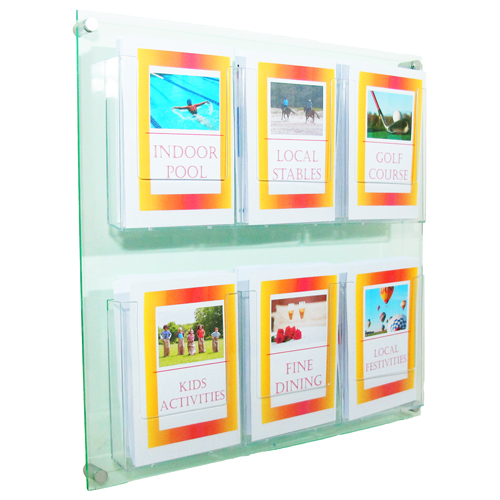 LW7A: Brochure display wall panels - portrait leaflets