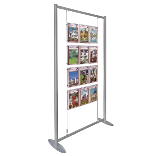 PF1: Poster display stands - holders on suspended wires