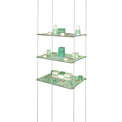 VS1: Suspended glass shelves - toughened glass