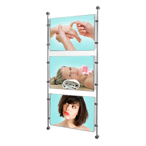 PW11: Wall bar-fix poster holders in a single column