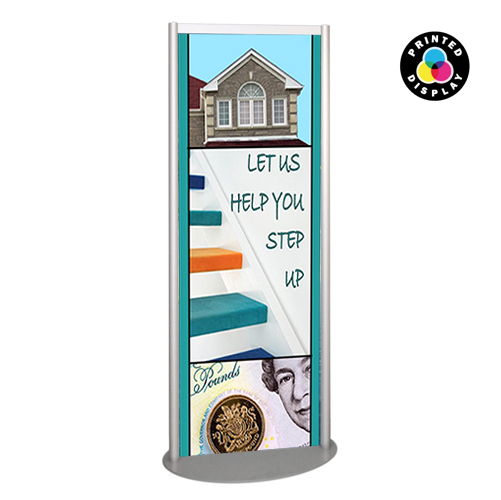 SF2: Printed sign panels in free standing aluminium frame - narrow