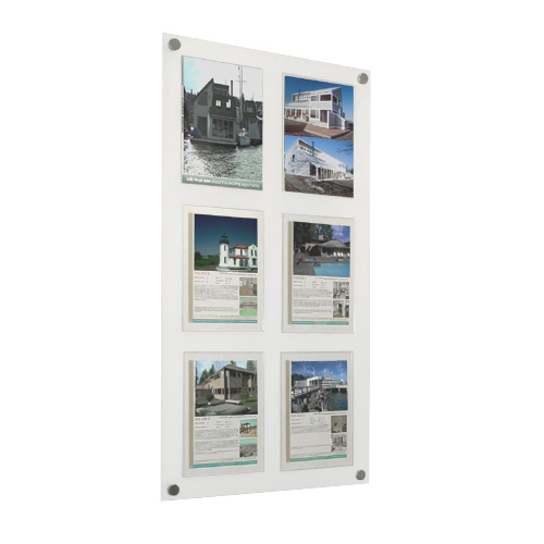PW12: Wall-mounted panel fitted with poster holders