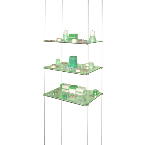 VS1: Suspended glass shelving (clamped)