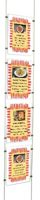 Display: 4x wire suspended A4P menus Display: 4x wire suspended A4P menus