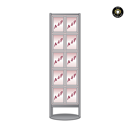 Lit snap frame stand with 10x A4P