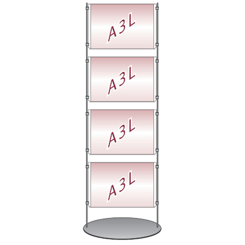 10mm bar stand with 3x A3 landscape